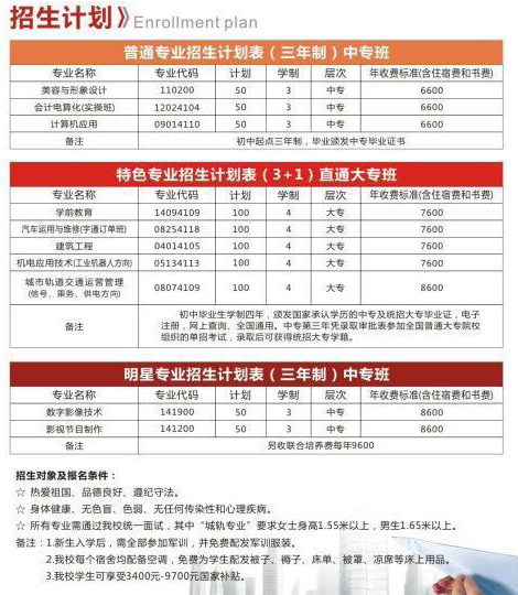 郑州轨道交通专修学校2014年招生信息